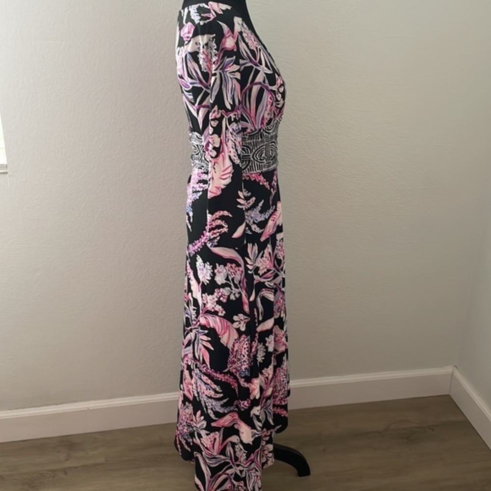$218 Lilly Pulitzer Fleuris Midi Dress In Onyx 0014 - Picture 7 of 12